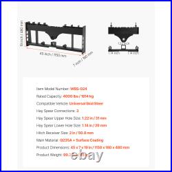 Uimoso Skid Steer Pallet Frame with Hitch Receiver & Spear Sleeves 4000 lbs