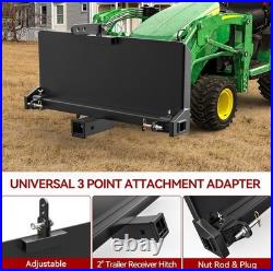 Universal 3 Point Adapter Plate with 2 Hitch Receiver Adjustable Width 8-43