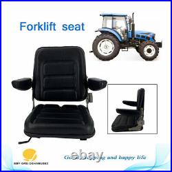 Universal Fold Down Forklift Seat with Armrest for Tractor, Excavator Skid Loader