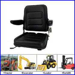 Universal Fold Down Forklift Seat with Armrest for Tractor, Excavator Skid Loader