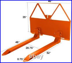Universal Skid Steer Pallet Forks 46 Inch Hitch Ball Hole Tractor Accessory