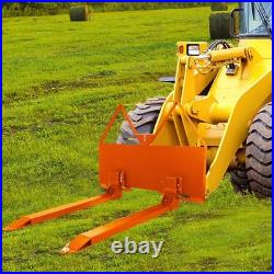 Universal Skid Steer Pallet Forks 46 Inch Hitch Ball Hole Tractor Accessory
