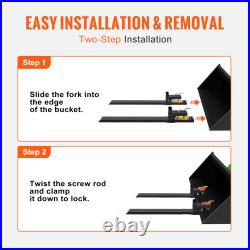 VEVOR 2000/4000 LBS Clamp on Pallet Forks Tractor Bucket Forks 43/60