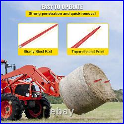 VEVOR 2Pcs Hay Bale Spear 49 4500 lbs Capacity Spike Fork for Tractors Loaders