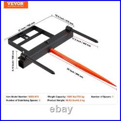 VEVOR 39 Hay Spear Bale Spear Skid Steer Loader Tractor Bucket Attachment
