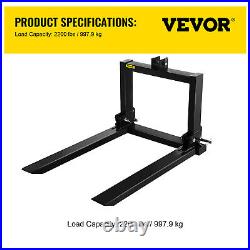 VEVOR 3 Points Hitch Pallet Fork 2200lbs Pallet Mover 1T Tractor Heavy Equipment