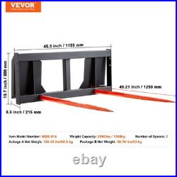 VEVOR 49 Hay Spear Bale Spears Skid Steer Loader Tractor Attachment 3000lbs