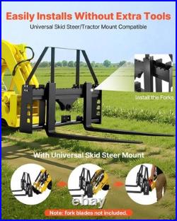 VEVOR Skid Steer Pallet Frame with Hitch Receiver & Spear Sleeves 4000 lbs