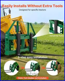 VEVOR Skid Steer Pallet Frame with Hitch Receiver & Spear Sleeves for JD Loaders