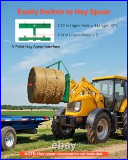 VEVOR Skid Steer Pallet Frame with Hitch Receiver & Spear Sleeves for JD Loaders