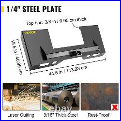 VEVOR Universal Quick Tach Skid Steer Mount Plate 1/4 Adapter Steel Loader Gray