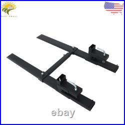 With Stabilizer Bar 4000Lbs Clamp On Pallet Forks Bucket Quick Attach 60 Tractor
