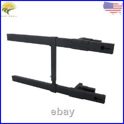 With Stabilizer Bar 4000Lbs Clamp On Pallet Forks Bucket Quick Attach 60 Tractor